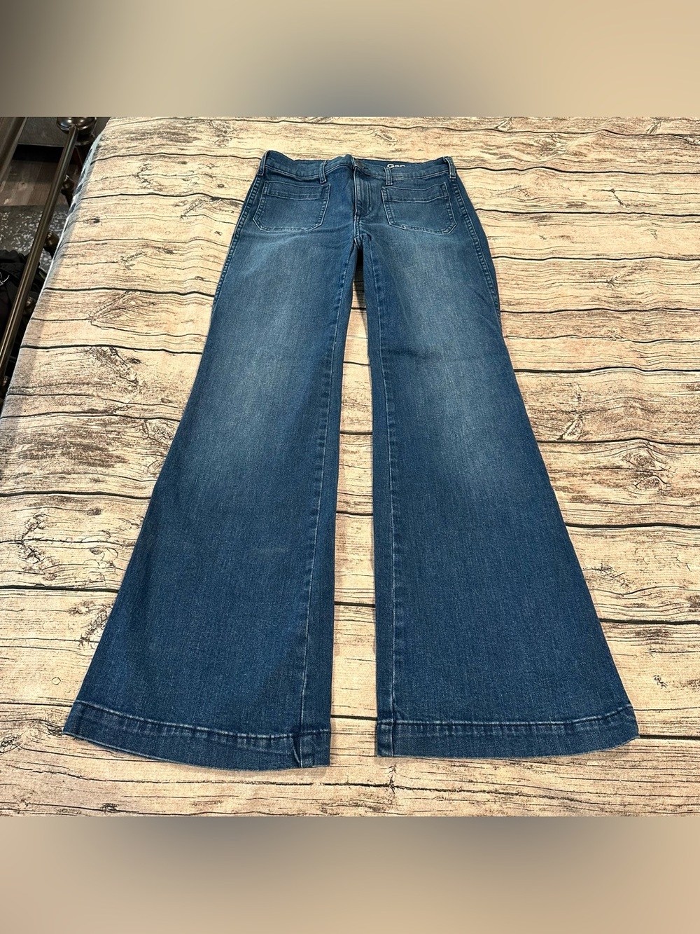 Gap Women's Wide Leg Authentic Flare Blue Jeans Size 28R